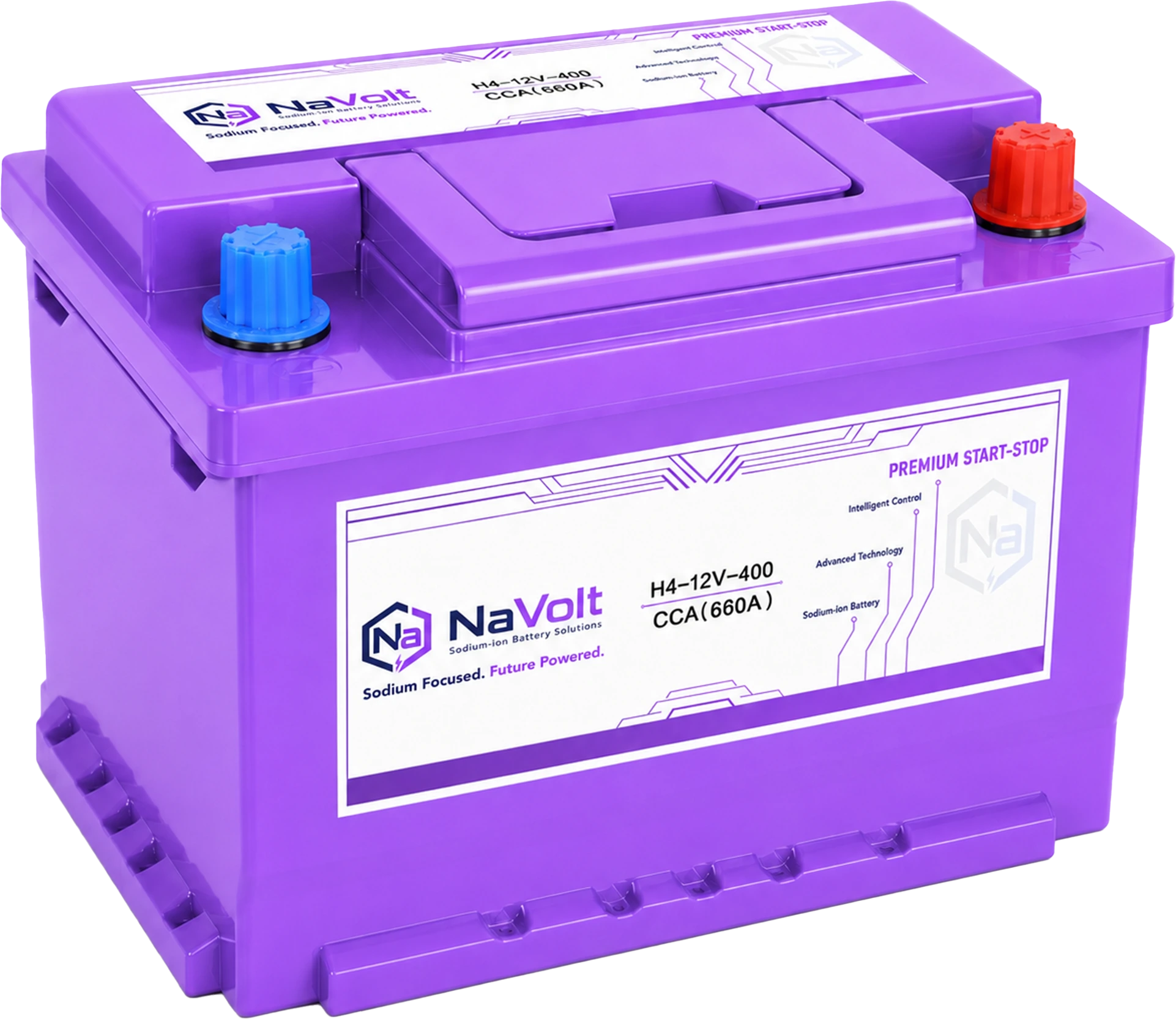 NaVolt, H4-12V-400, 12 V, sodium-ion start-stop battery, 30 Ah +/- 5%, 660 A CCA, for passenger cars, related to H5-12V-500