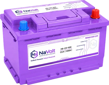 NaVolt, H6-12V-600, 12 V, sodium-ion start-stop battery, 50 Ah +/- 5%, 1000 A CCA, for suvs, B2B product card