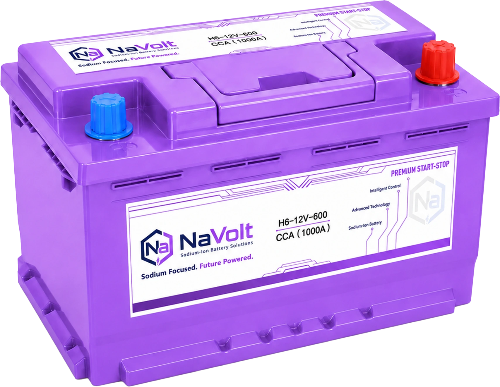 NaVolt, H6-12V-600, 12 V, sodium-ion start-stop battery, 50 Ah +/- 5%, 1000 A CCA, for suvs, related to H5-12V-500