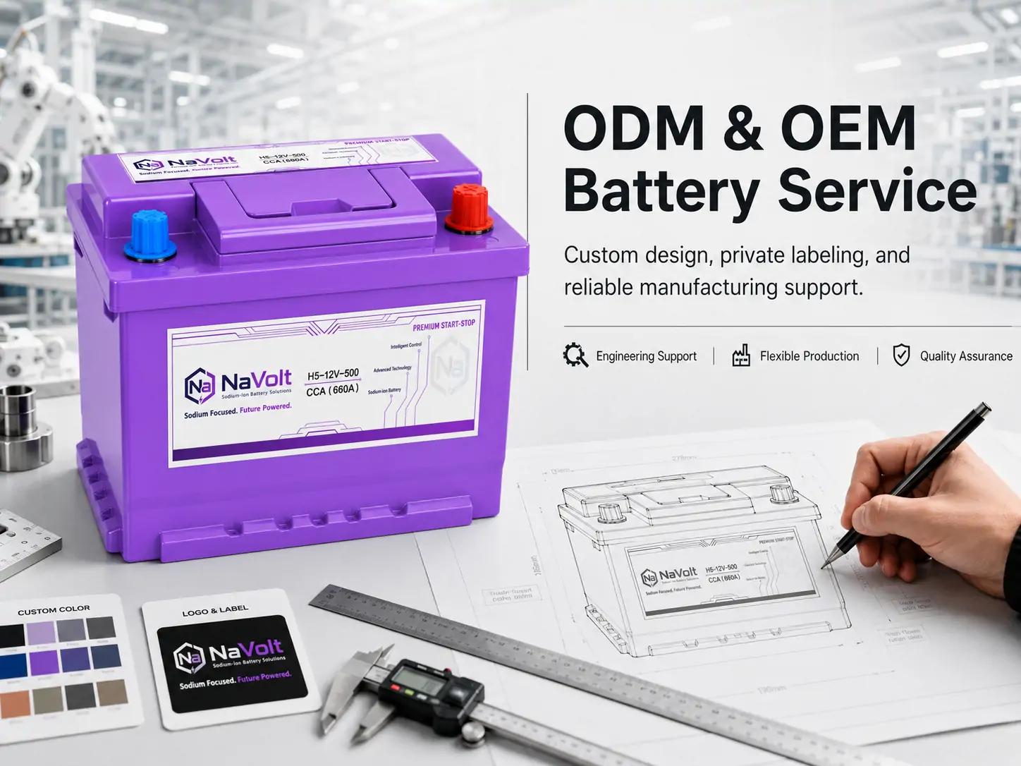NaVolt sodium-ion battery OEM ODM PACK production and battery assembly