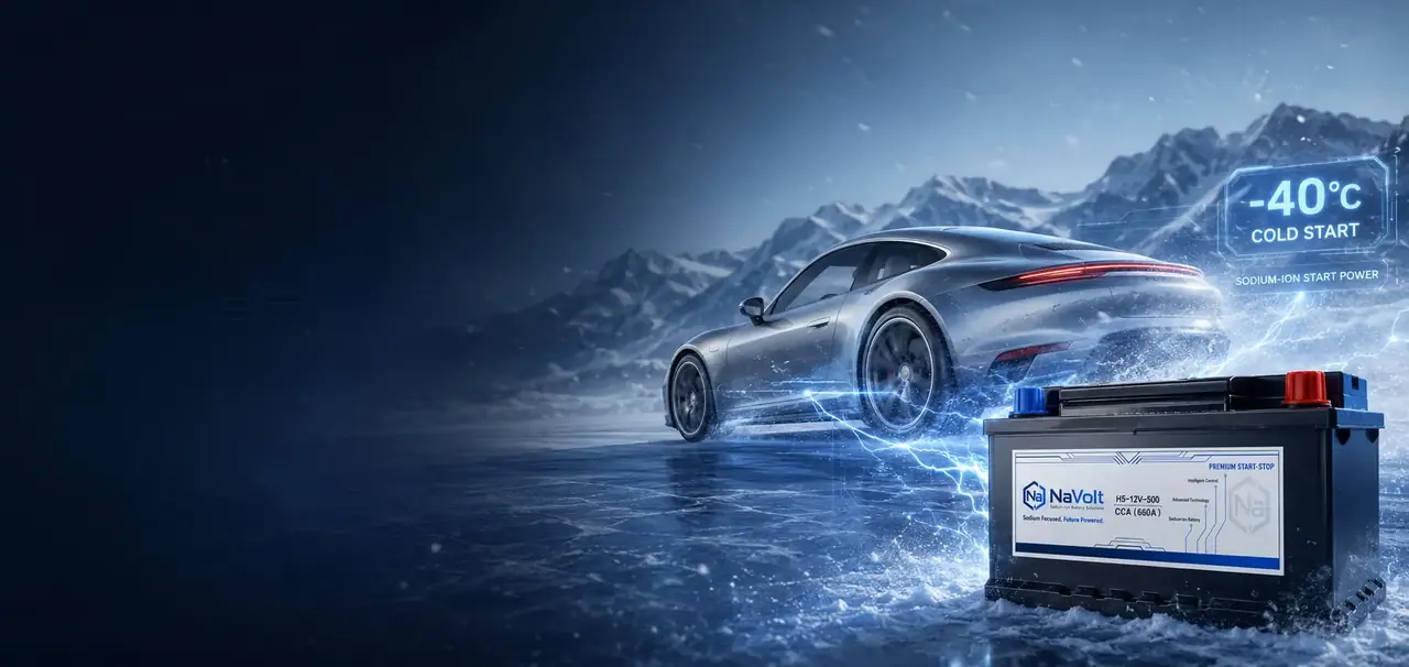 NaVolt low-temperature sodium-ion starter battery for cold climates and safety-focused pack design